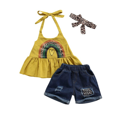 RAINBOW Denim Shorts Outfit