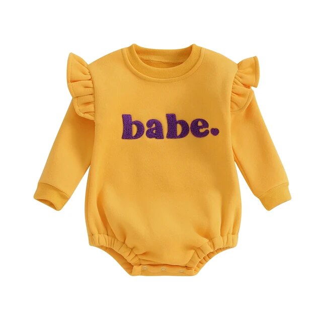 BABE Ruffle Long-Sleeve Onesie