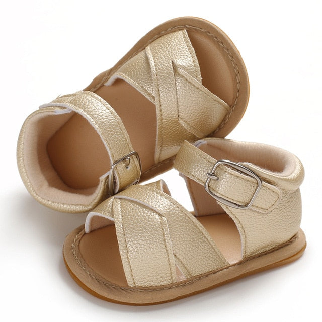 Fancy Booties Golden New Born Baby Sandals
