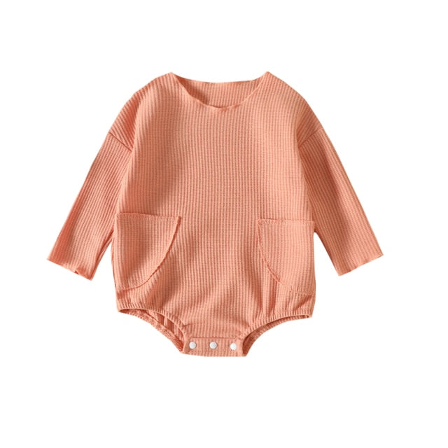 MAGGIE Waffle Knit Pocket Long-Sleeve