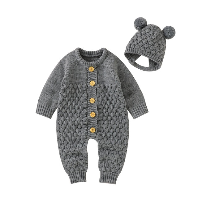 TEDDY Knitted Jumpsuit with Beanie