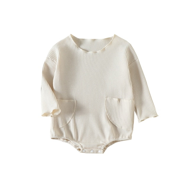 MAGGIE Waffle Knit Pocket Long-Sleeve